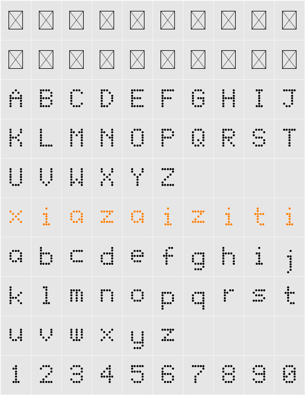 Bus Stop 字符映射表