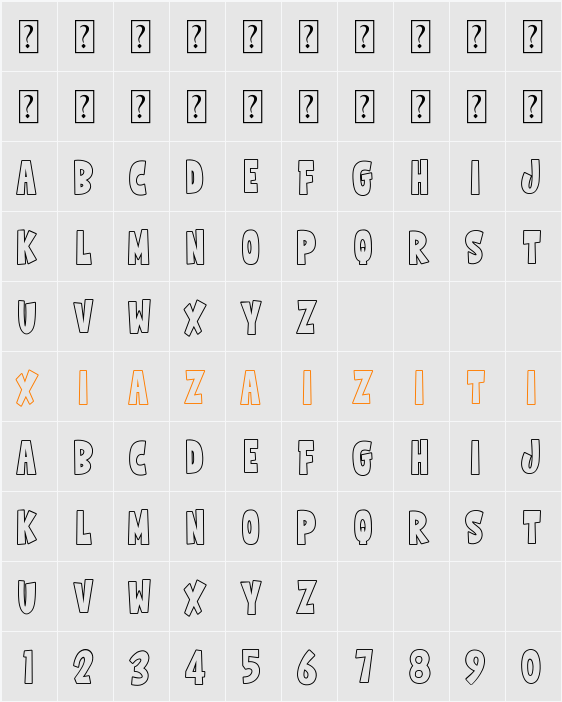 Good Shreak Outline 字符映射表