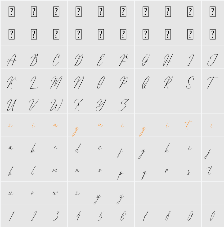 Gloritna Victory 字符映射表