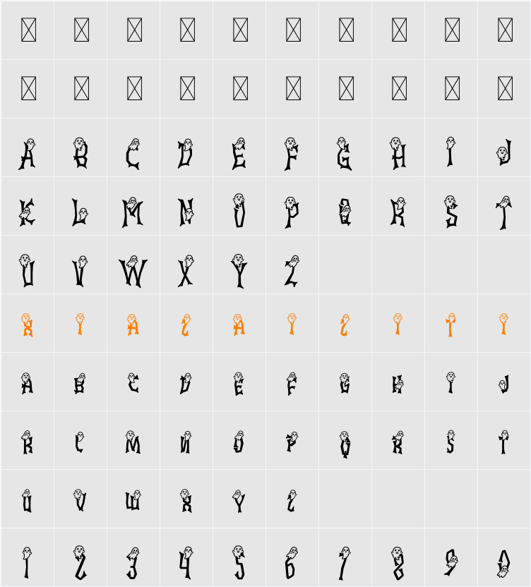 Ghostly Guffaws Ghost 字符映射表