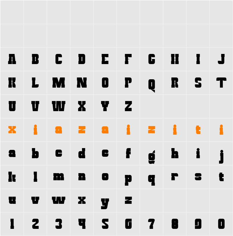 font124 Black 字符映射表
