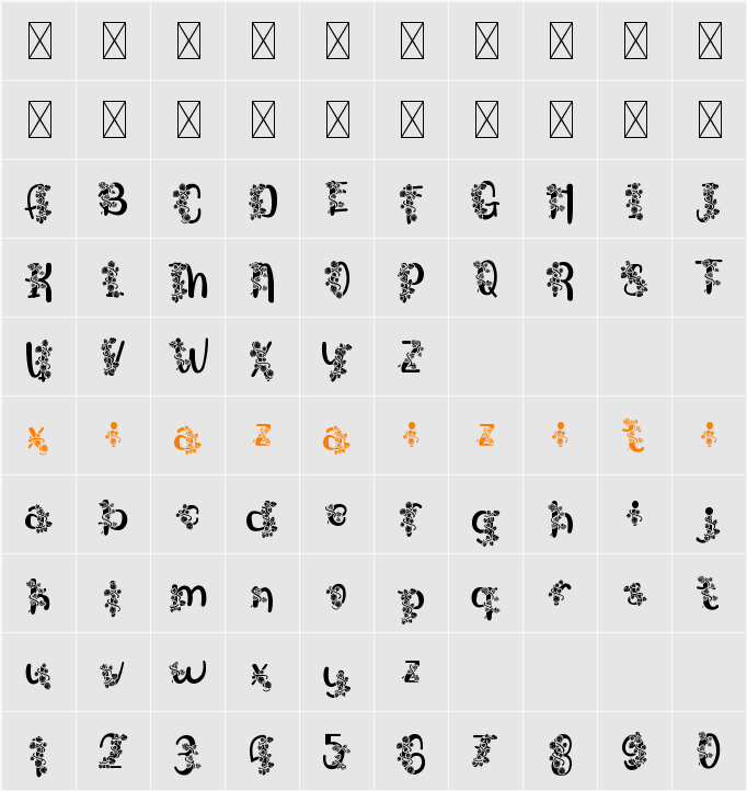 Green Ecosystem Five 字符映射表