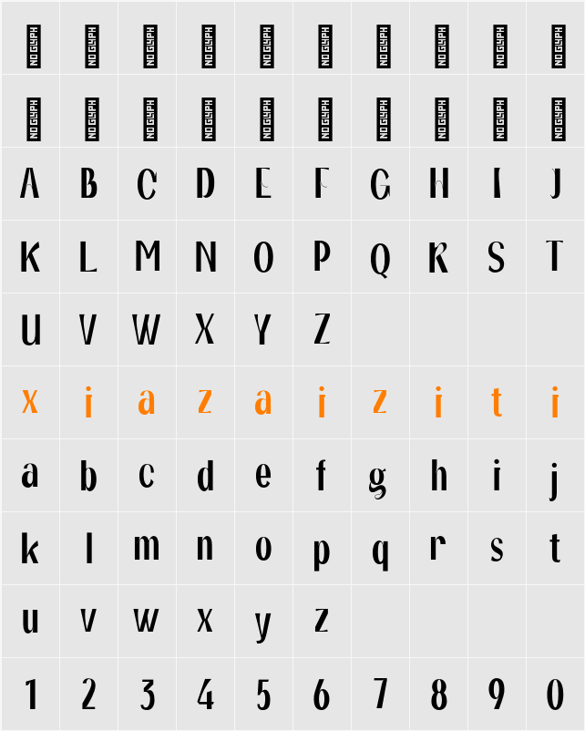 Kilasera Personal Use 字符映射表