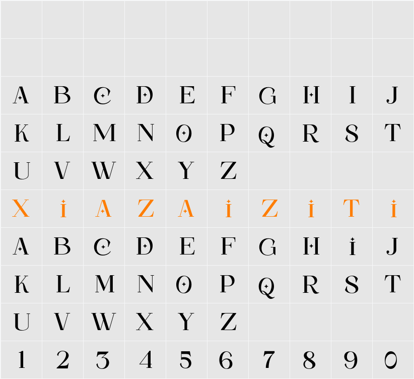 Hello Bonia Serif 字符映射表