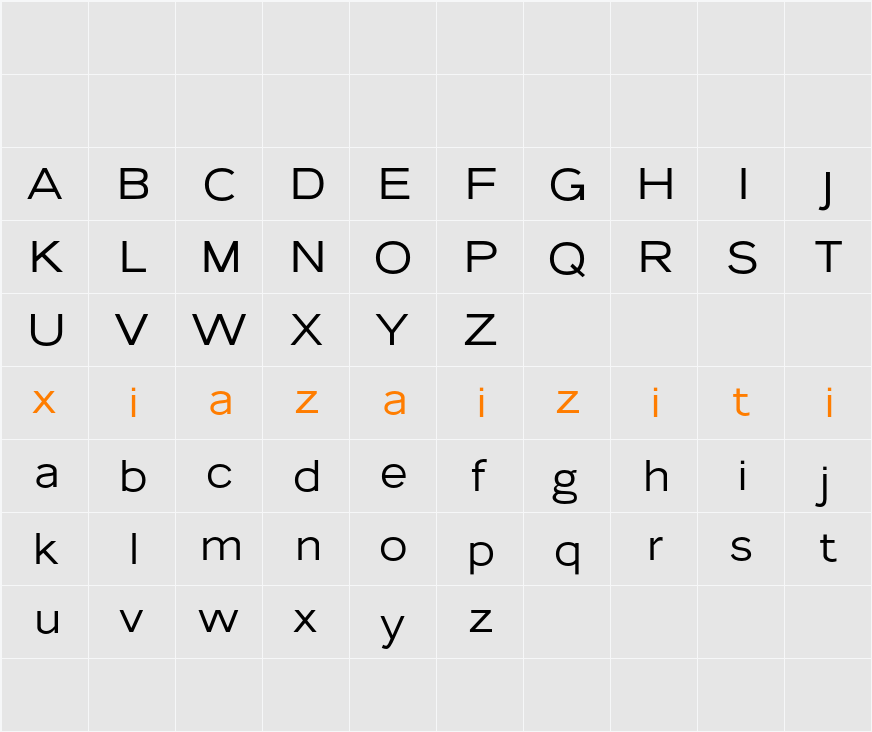 Lumend Demo 字符映射表