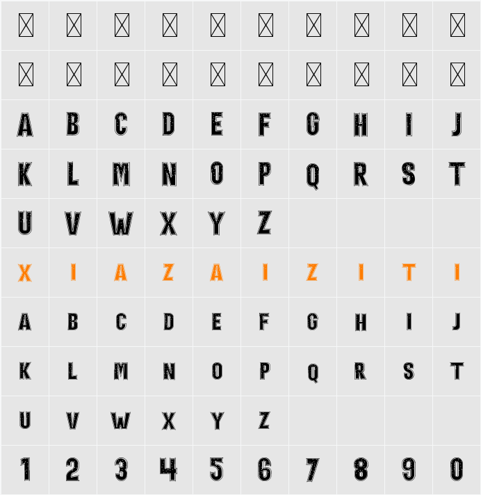 Holiday Harmony Star 字符映射表