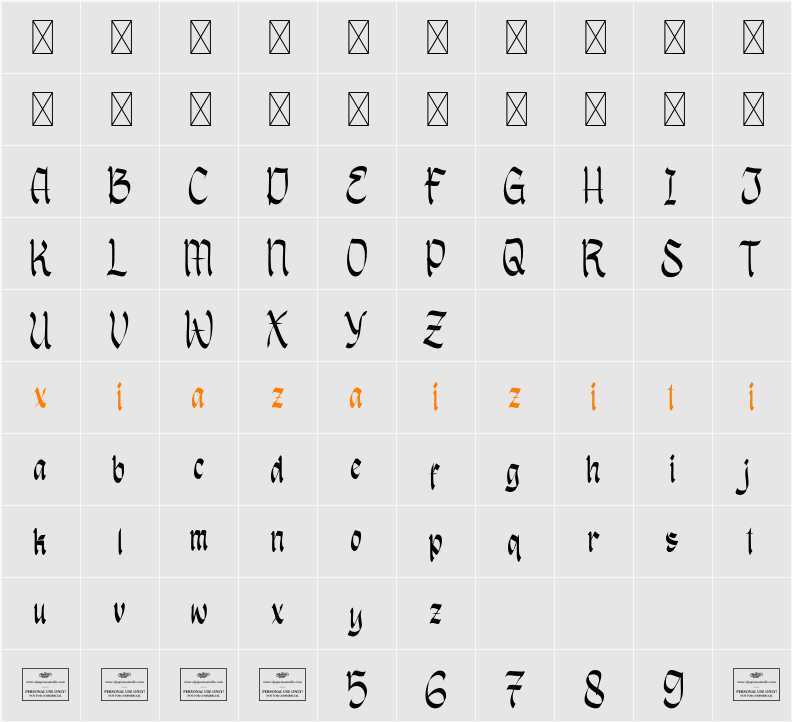 Last Chronicle Free 字符映射表