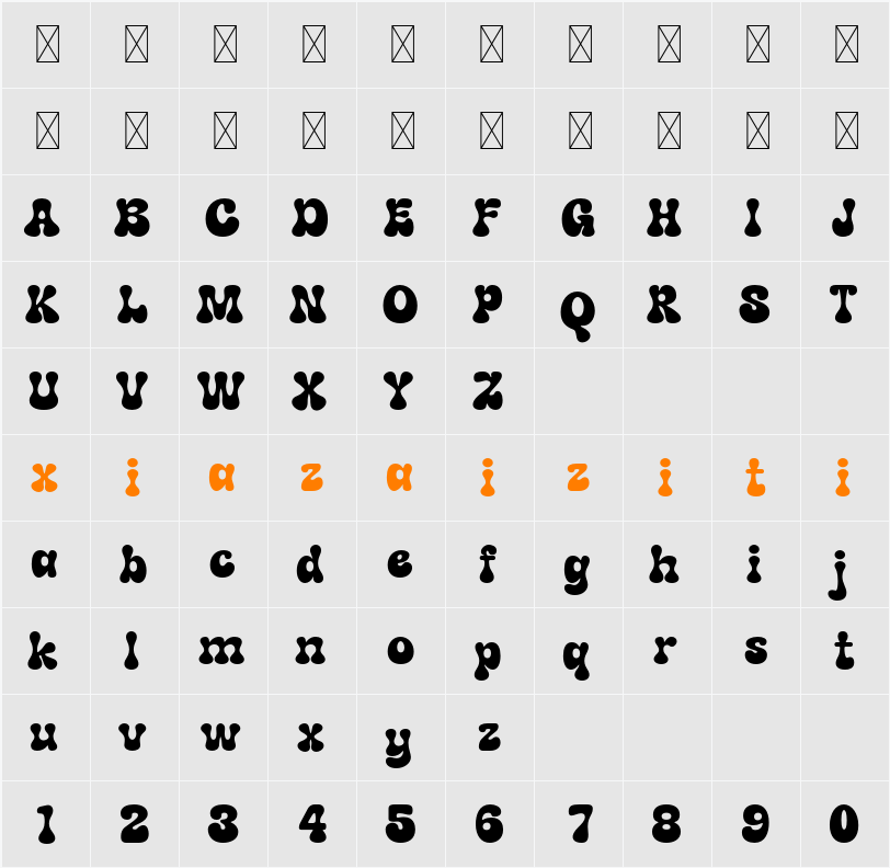 Hippie Mods 字符映射表