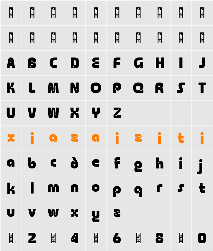 Magnode Trial Version 字符映射表