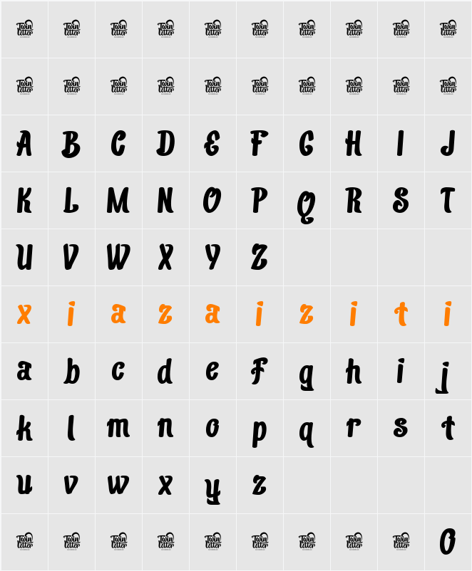 IZONERY Trial 字符映射表