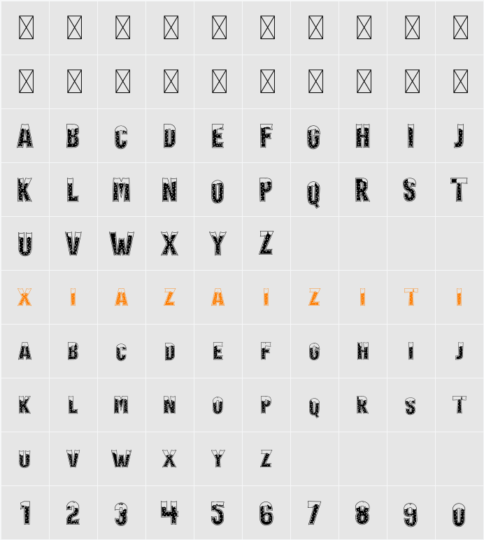 Holiday Harmony Snow 字符映射表