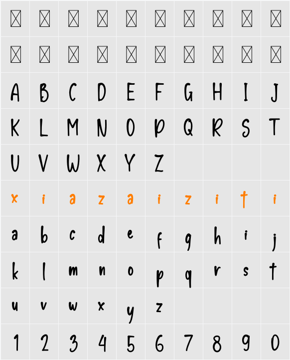 Kiotto Demo 字符映射表