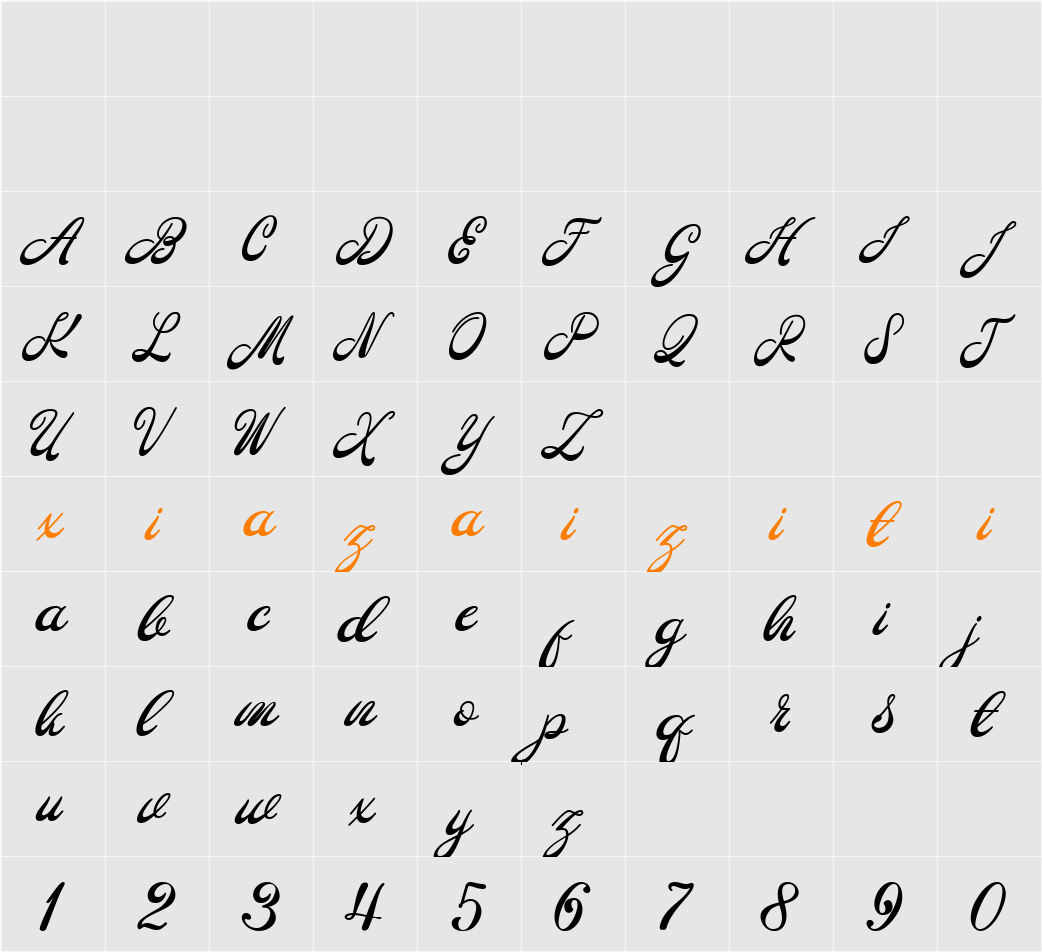 Gretania 字符映射表