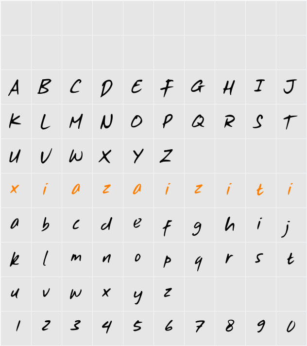 Great Journal One Slant 字符映射表