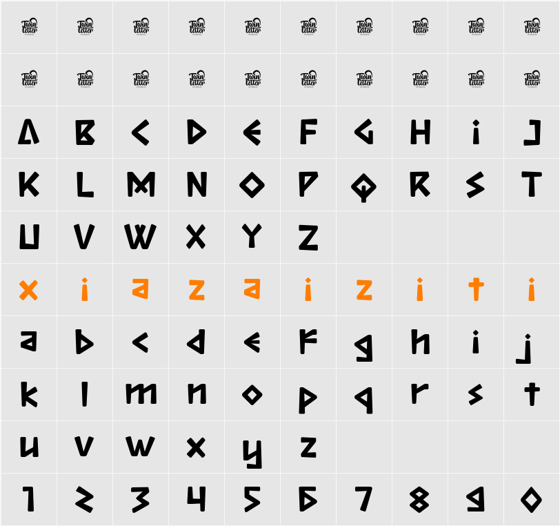 Khasmox Regular 字符映射表