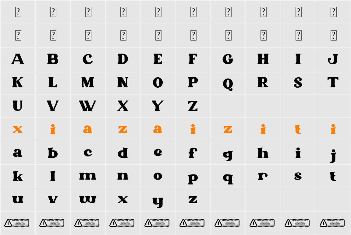 Hello Sun PERSONAL USE ONLY! 字符映射表