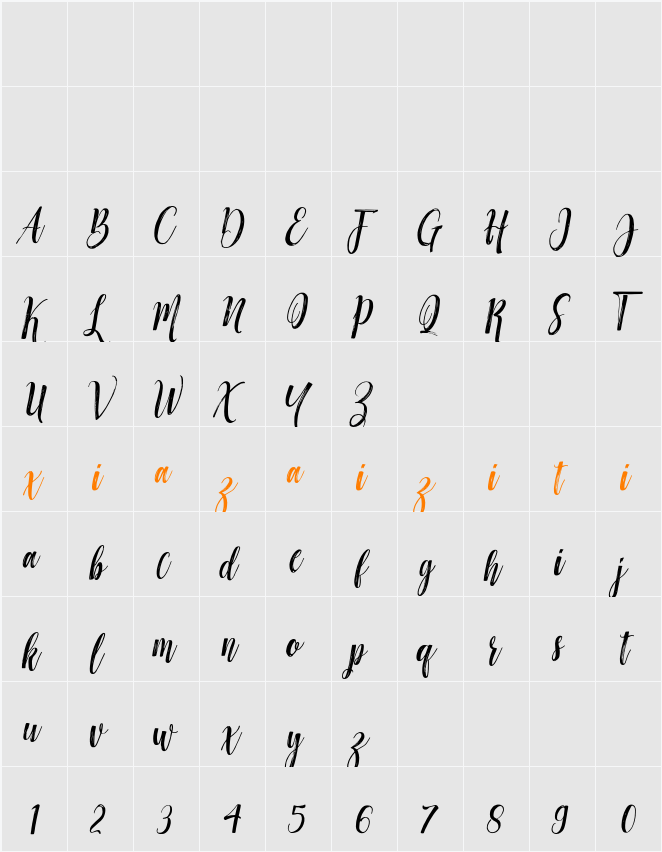 Hottemp Slant 字符映射表