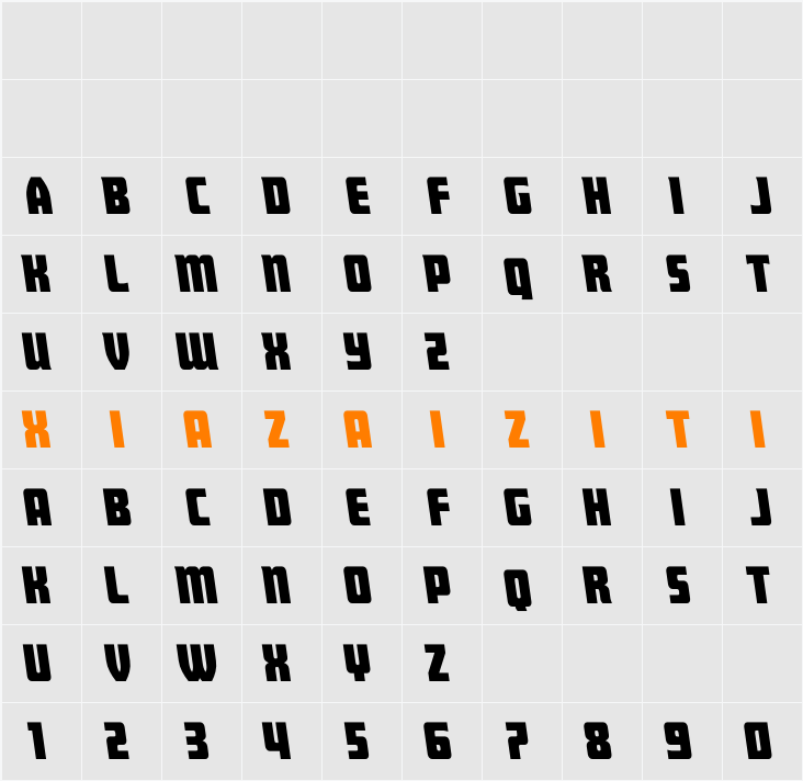 Intrepid Spear Leftalic 字符映射表