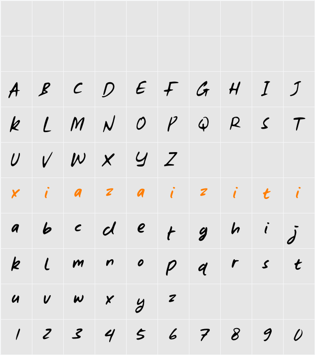 Great Journal Four Slant 字符映射表