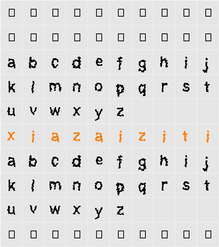 glitchdemo 字符映射表
