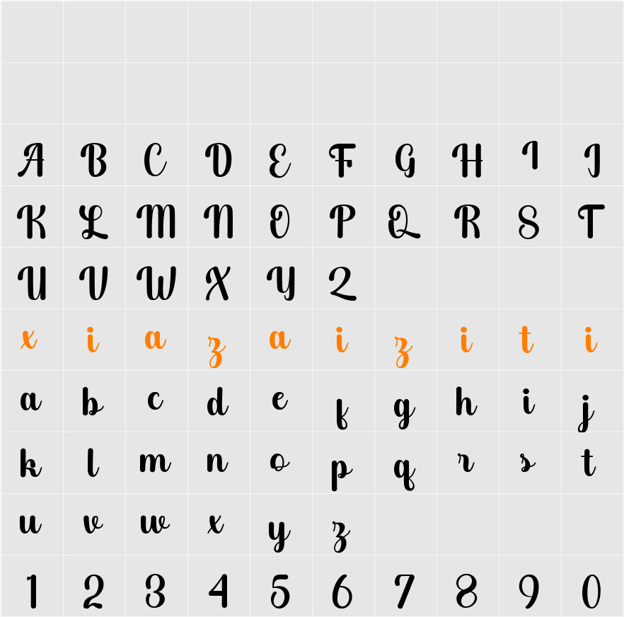 Love Future 字符映射表