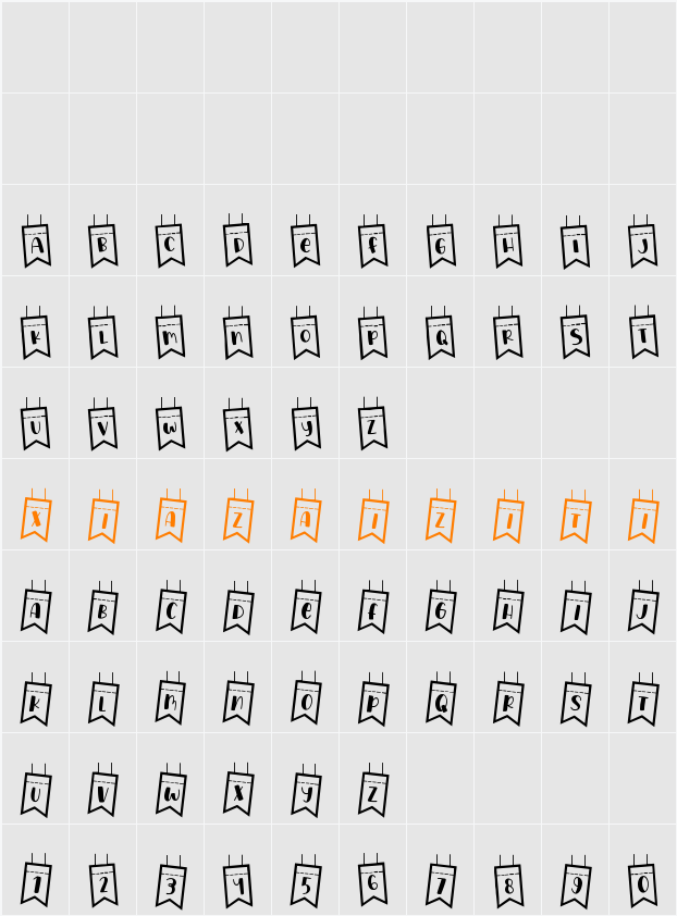 Happy Festive 字符映射表