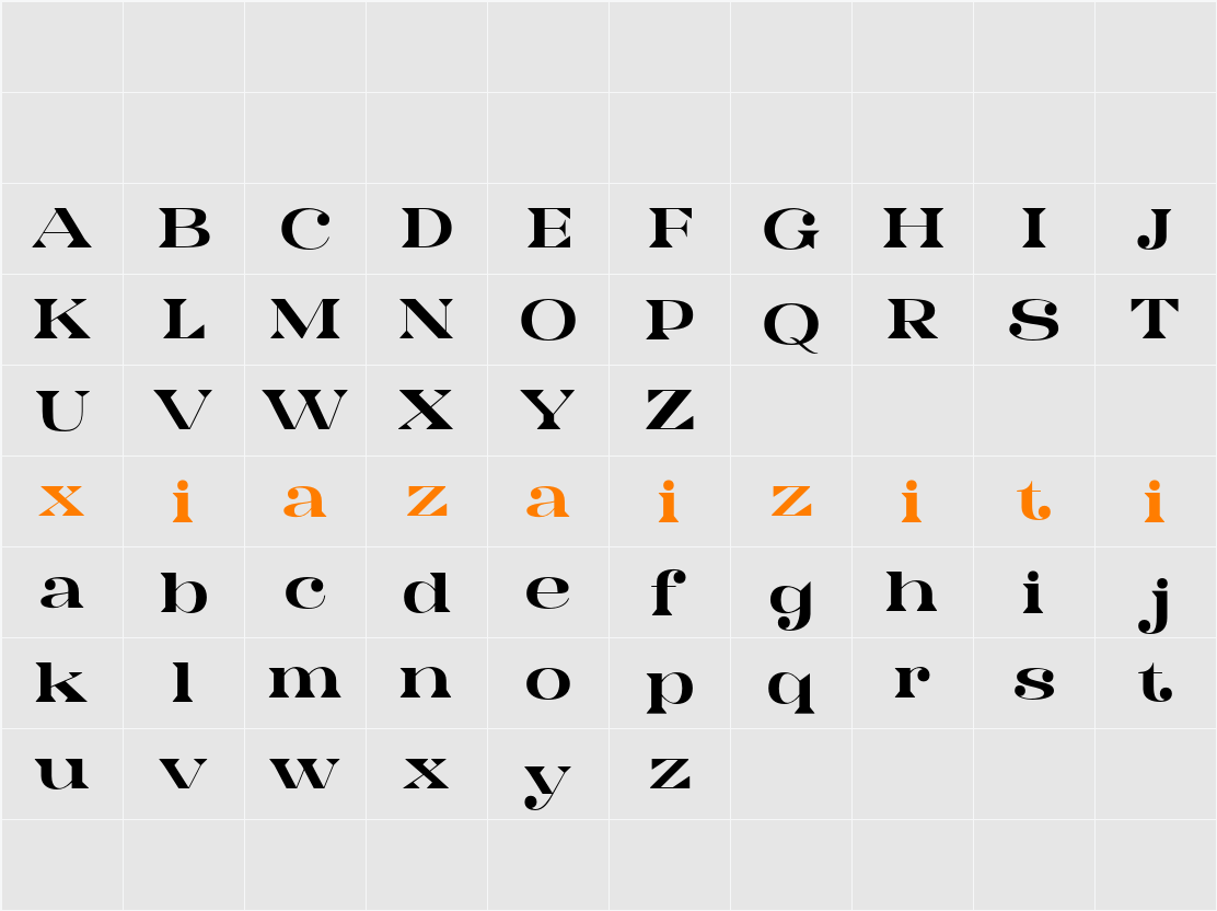 Lamna Demo 字符映射表