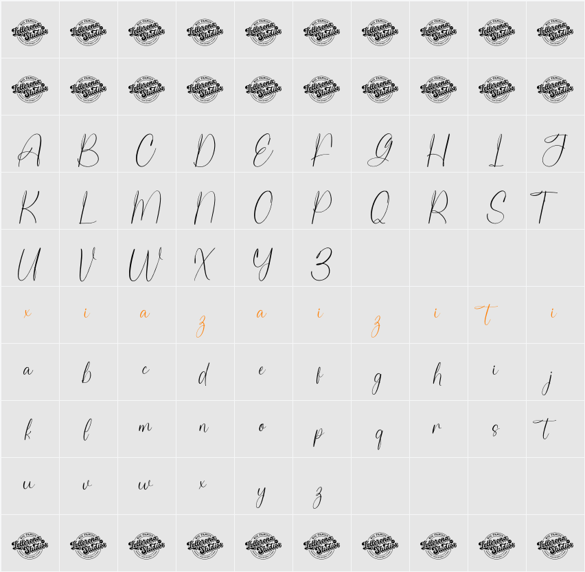 Honestly Australia DEMO VERSION 字符映射表