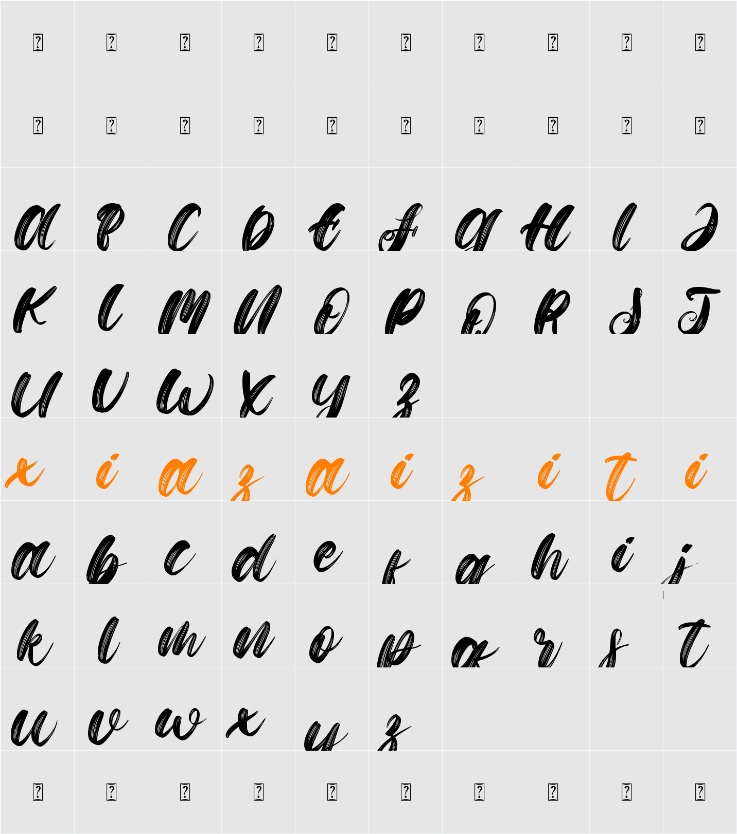 Gloria Santa 字符映射表