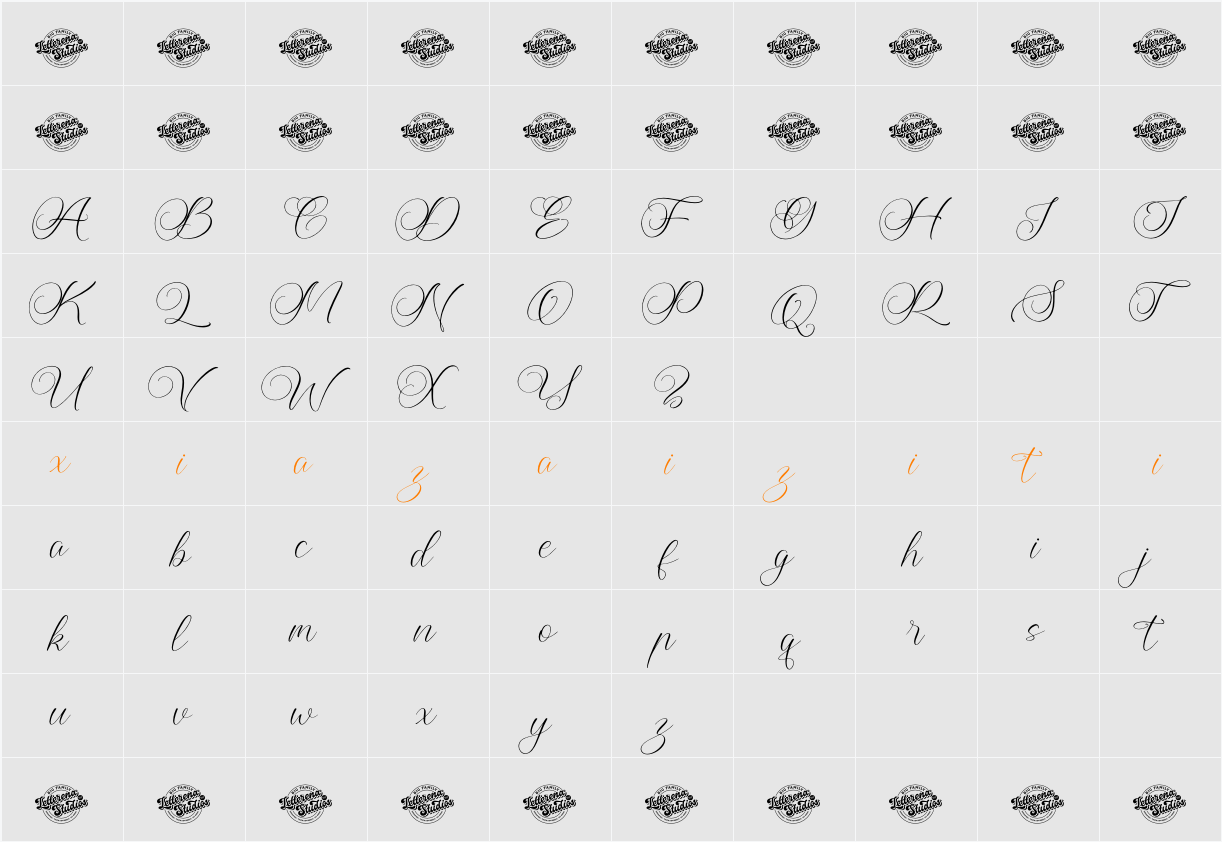 Higland Amaranth DEMO VERSION 字符映射表