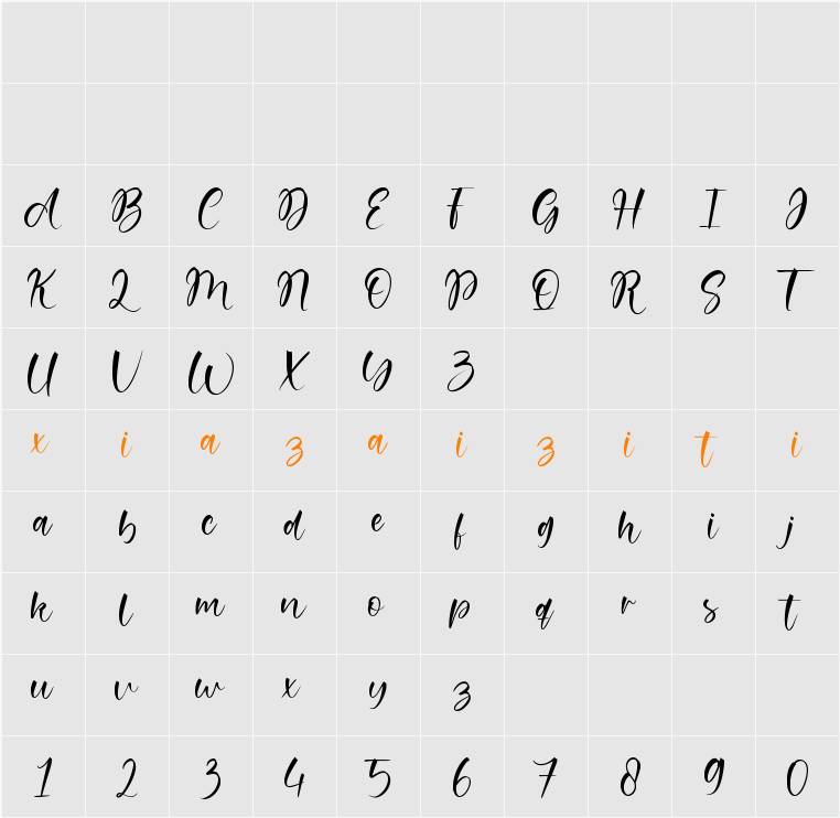 Humblegirl 字符映射表