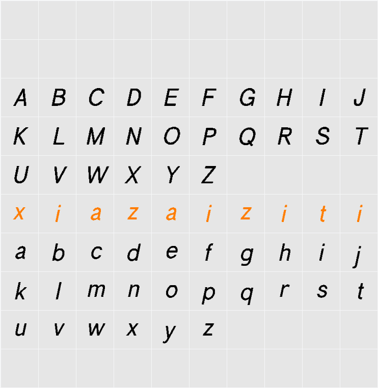 Lupina Pixel Demo 字符映射表