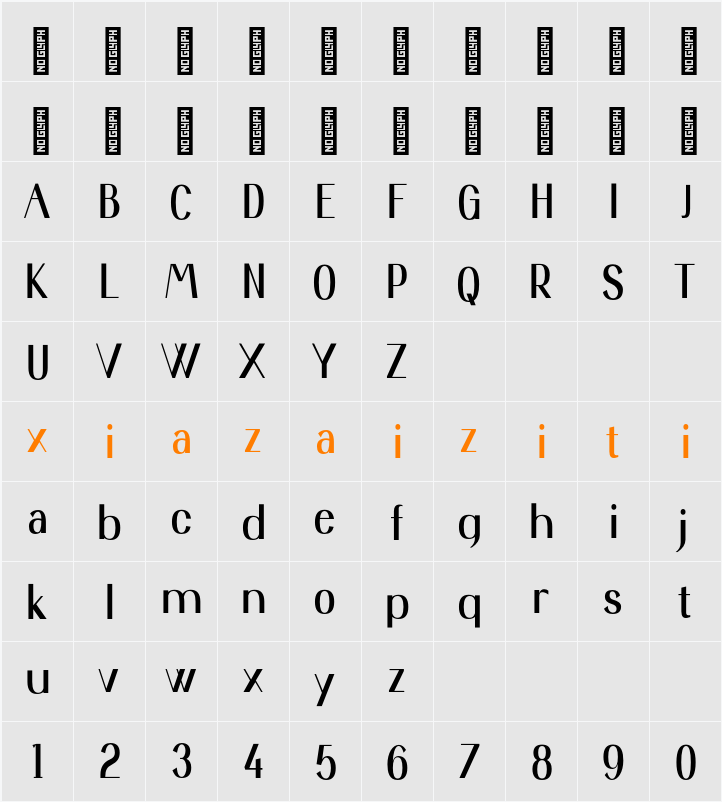 Kenastial Personal Use 字符映射表