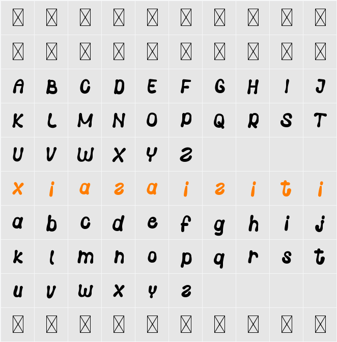 Hello Honey 字符映射表