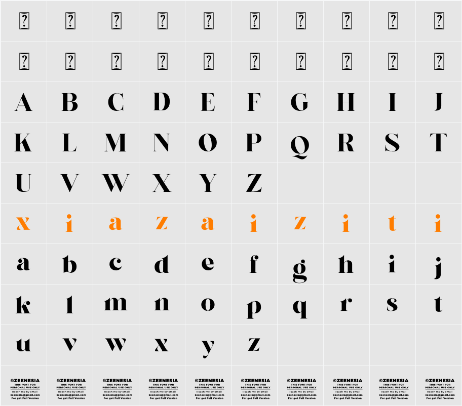 Glinka Personal Use Only 字符映射表