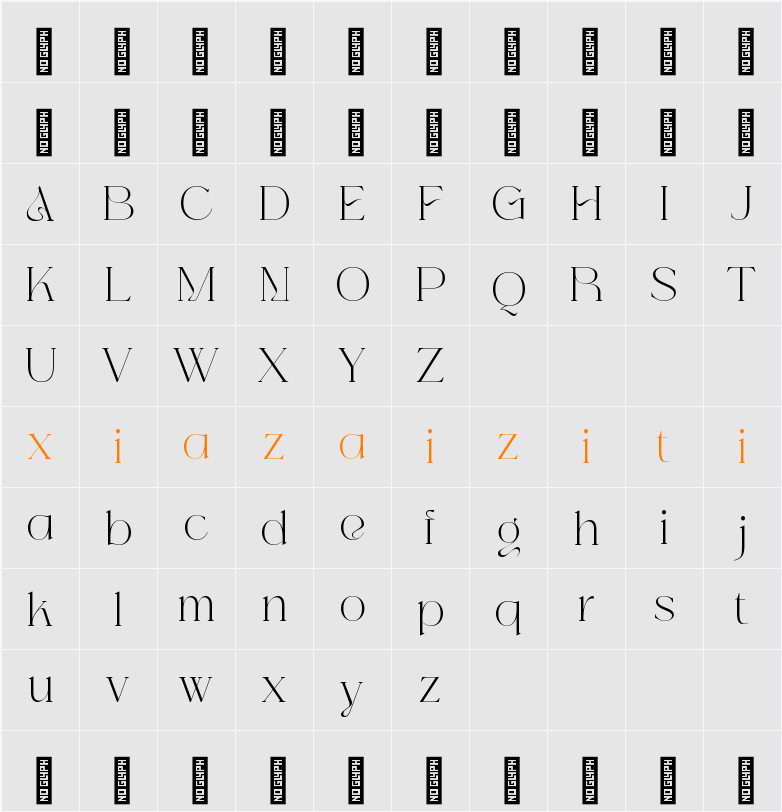 Glamuk Display - Demo Version 字符映射表