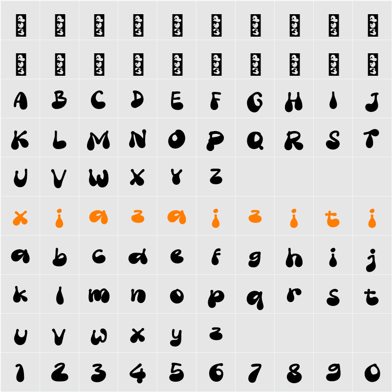 K Kimboink 字符映射表