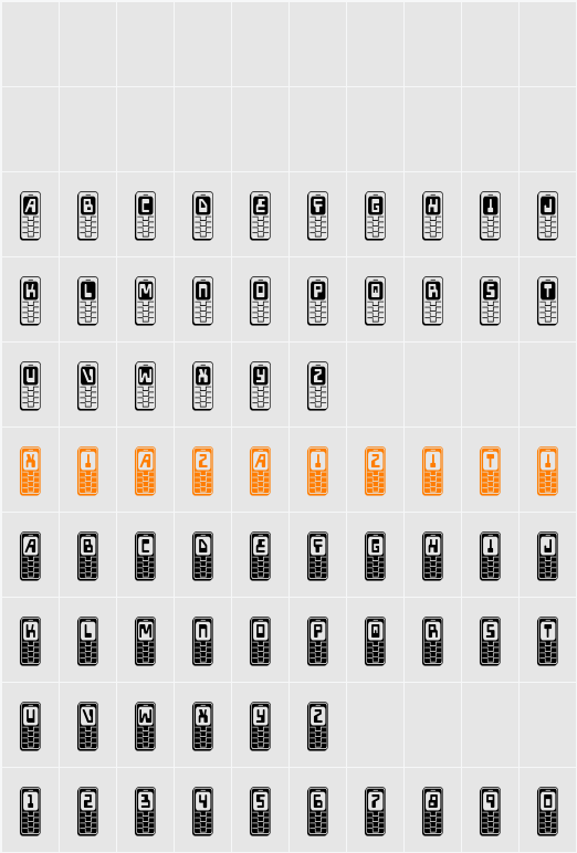 Hola Mota Bold Condensed 字符映射表