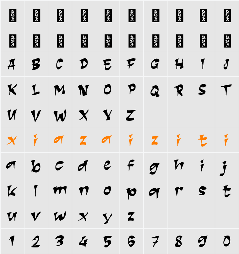 K Kareraisu 字符映射表