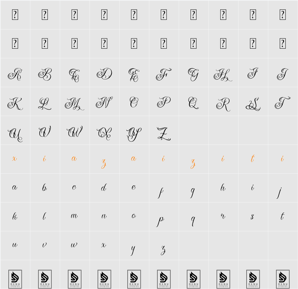 Landog Tlaloc 字符映射表