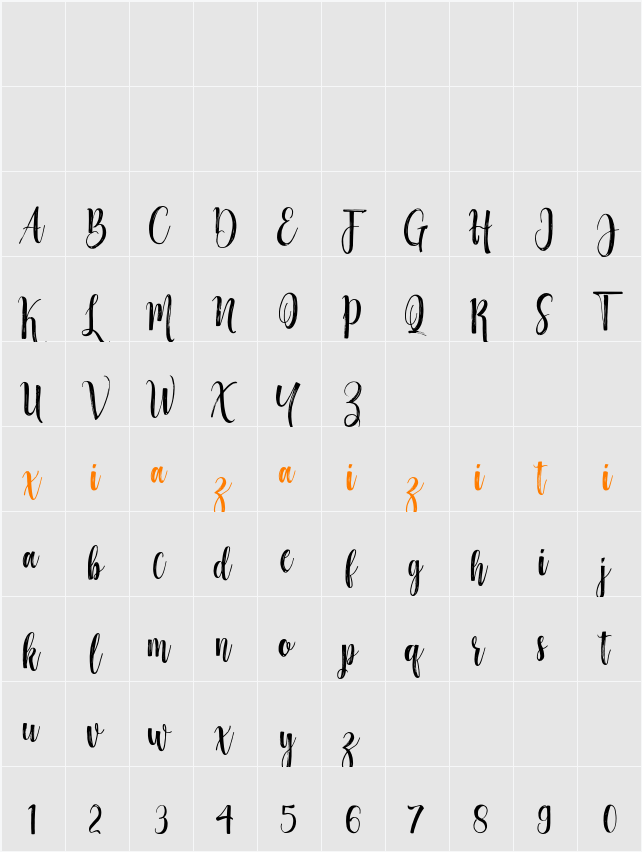 Hottemp Brush 字符映射表