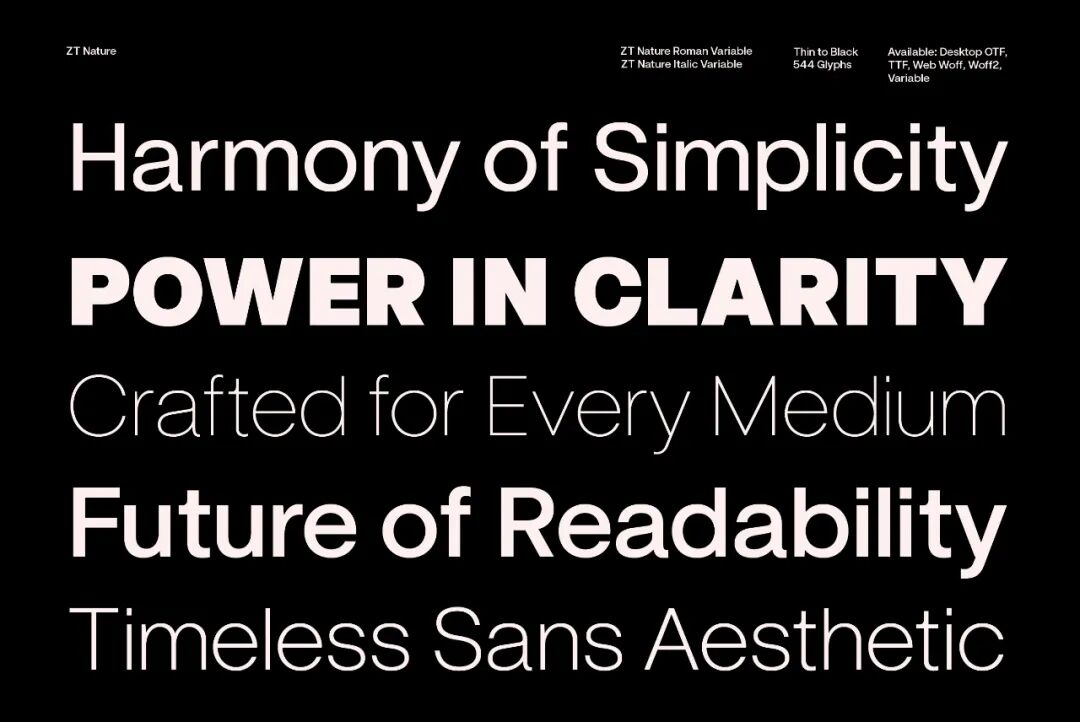 ZT Nature 可免费商用无衬线英文字体