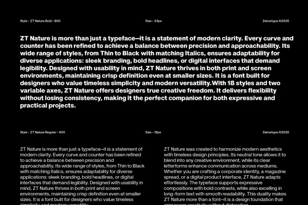 ZT Nature 可免费商用无衬线英文字体