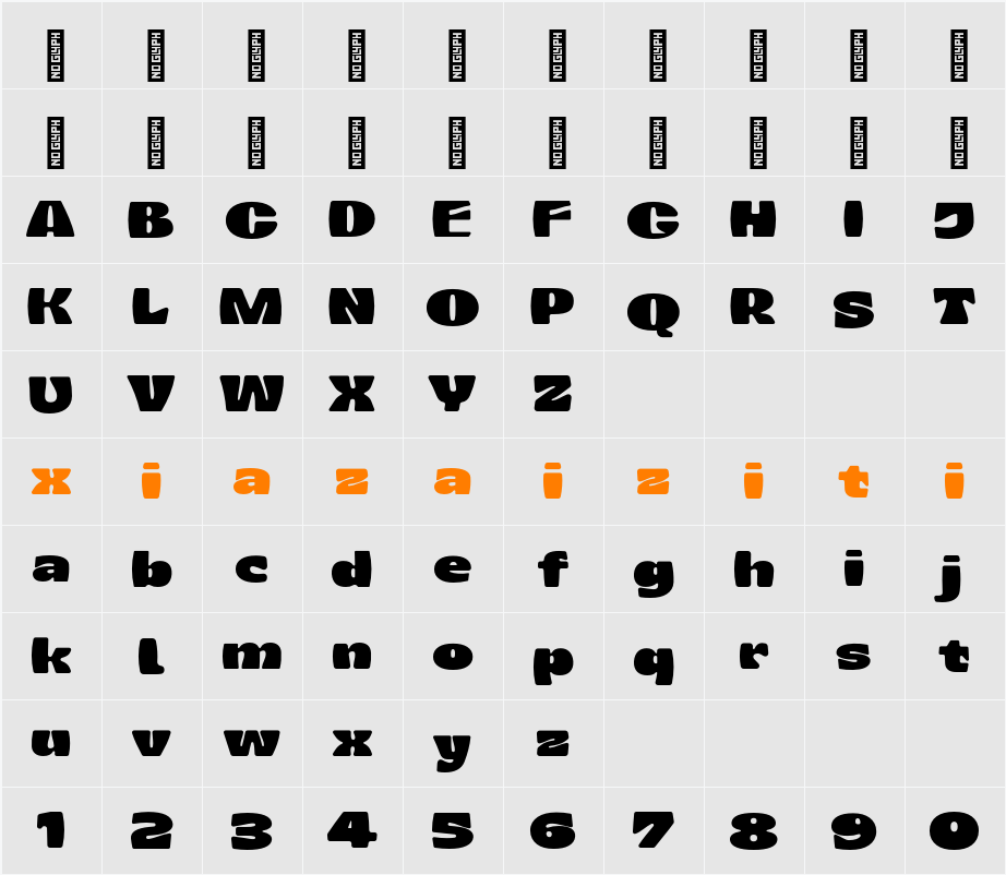 Glerosion Personal Use 字符映射表