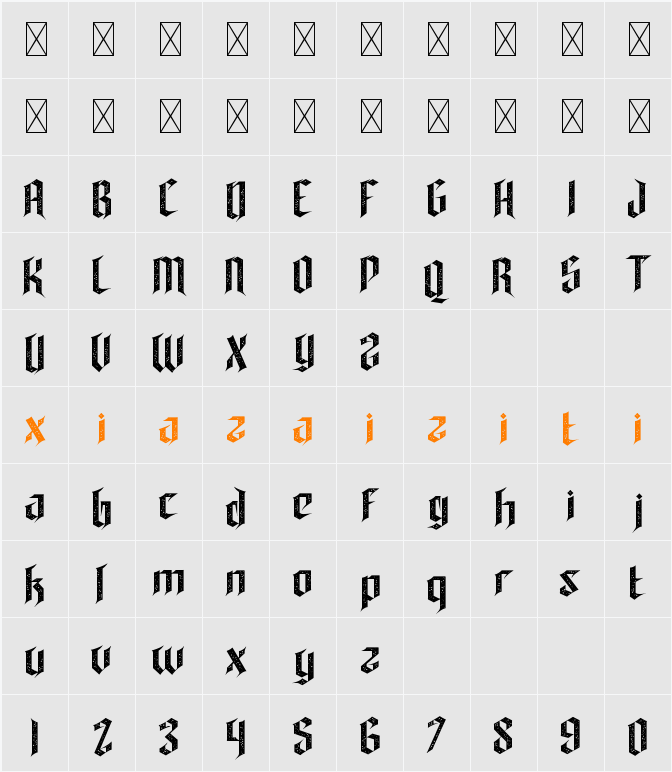 Lamphor Three 字符映射表