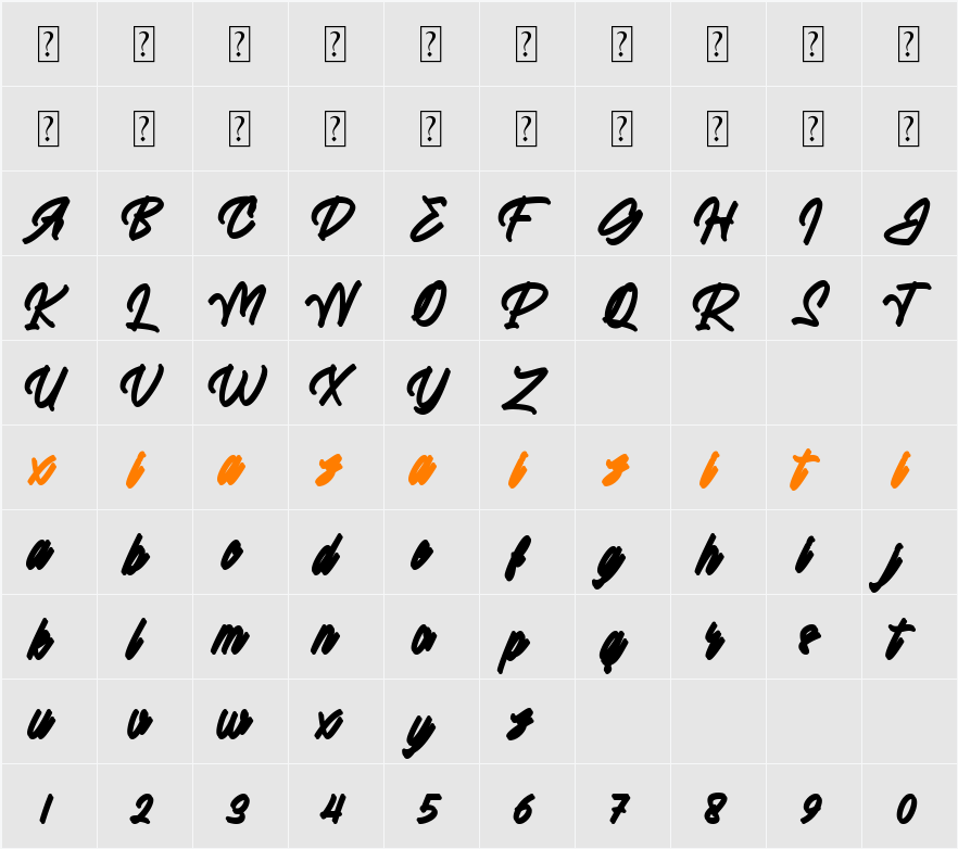 Grace Moretza Shadow 字符映射表