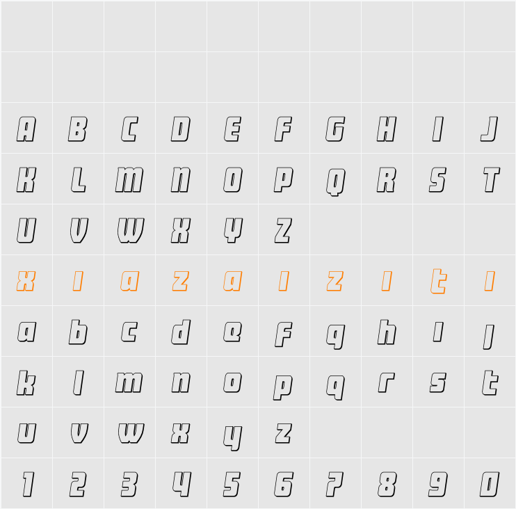 Intrepid Spear LC 3D 字符映射表