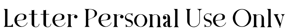 Letter Personal Use Only