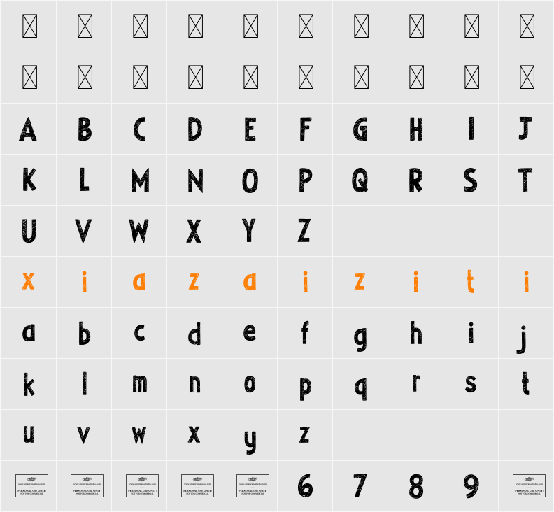 Holiday Vibes Free 字符映射表