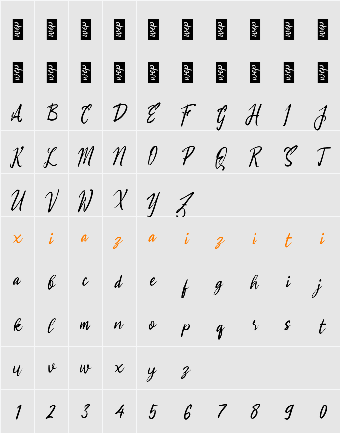 j Janji 字符映射表